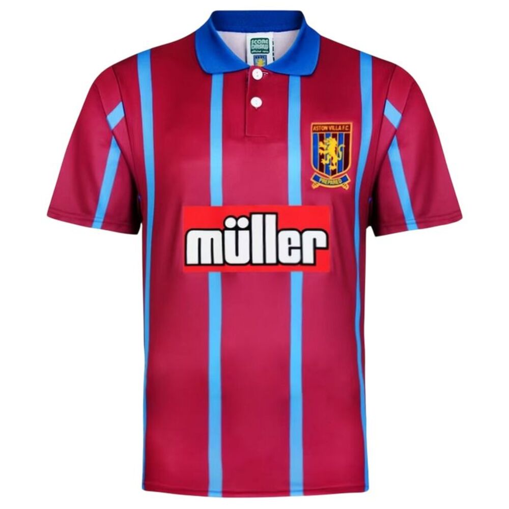 Score Draw Mens 1994 Aston Villa FC Football Shirt / Claret